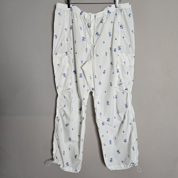 Victoria's Secret Pink White Floral Parachute Cargo Pants Balloon Barrel XXL - Picture 3 of 10